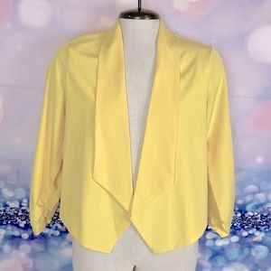 Chocolate blazer. One use. Soft yellow color. Great condition.